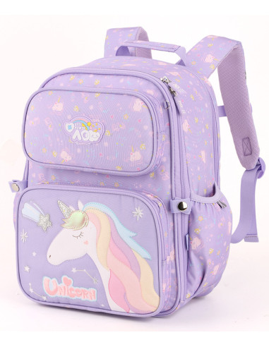 DORS0044MV,Ghiozdan clasa 0 funtasy unicorn mov 3 fermoare pigna