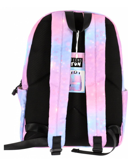 MARS171RZ,Ghiozdan gimnaziu galaxie multicolor 2 fermoare pigna