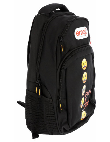 EJRS2277-2,Ghiozdan gimnaziu emoji clasic negru fun and cool pigna