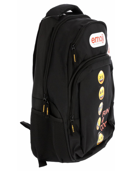 EJRS2277-2,Ghiozdan gimnaziu emoji clasic negru fun and cool pigna