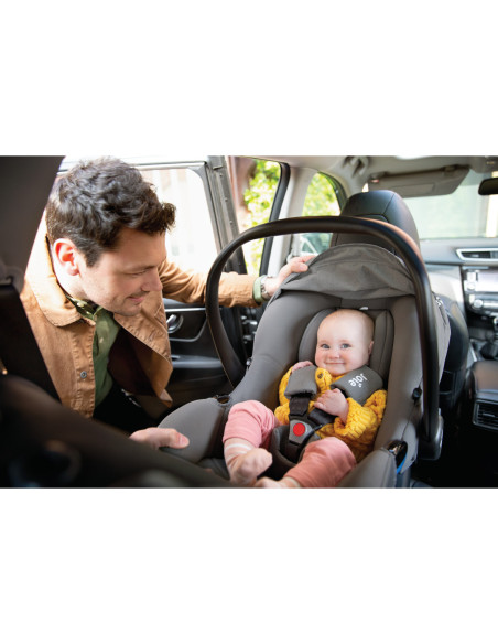 BB-C1817CAPEB000,Joie - Scoica auto i-Snug 2 cu tetiera reglabila, 40-75 cm, Pebble, testata ADAC si certificata R129