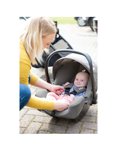 BB-C1817CAPEB000,Joie - Scoica auto i-Snug 2 cu tetiera reglabila, 40-75 cm, Pebble, testata ADAC si certificata R129