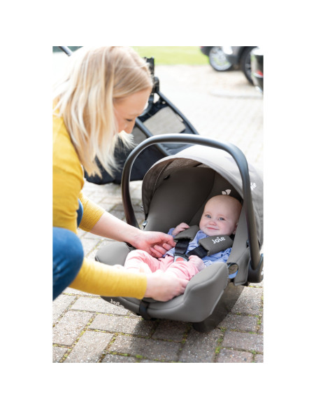 BB-C1817CAPEB000,Joie - Scoica auto i-Snug 2 cu tetiera reglabila, 40-75 cm, Pebble, testata ADAC si certificata R129