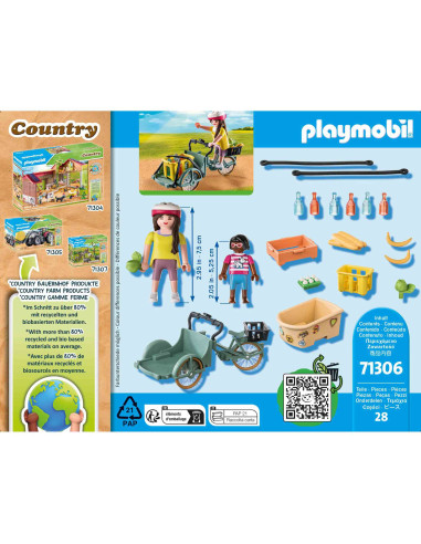 PM71306,PLAYMOBIL - BICICLETA FERMIERILOR CU MARFA