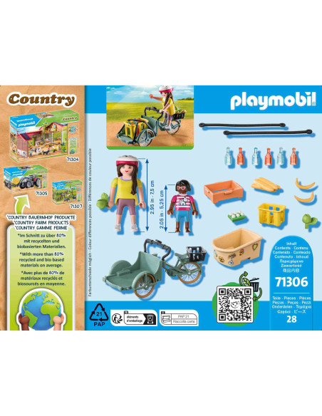 PM71306,PLAYMOBIL - BICICLETA FERMIERILOR CU MARFA