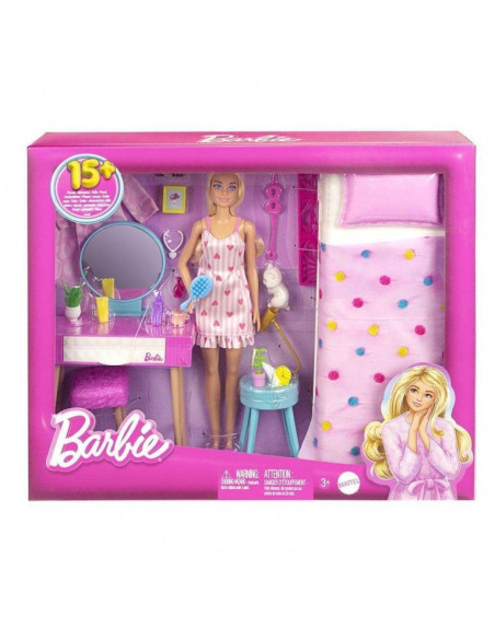 MTHPT55,Barbie Set Papusa Barbie Si Dormitorul Lui Barbie