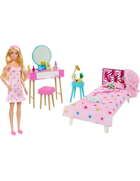 MTHPT55,Barbie Set Papusa Barbie Si Dormitorul Lui Barbie