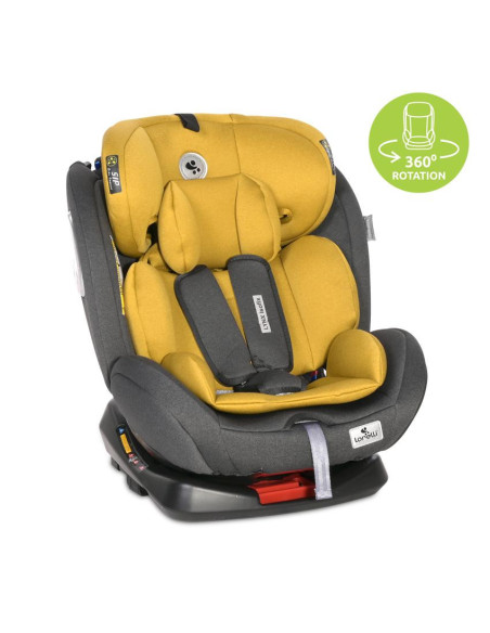 10071742341,Scaun auto, Lynx, Isofix, 0-36 Kg, rotativ 360 grade, Black & Lemon Curry