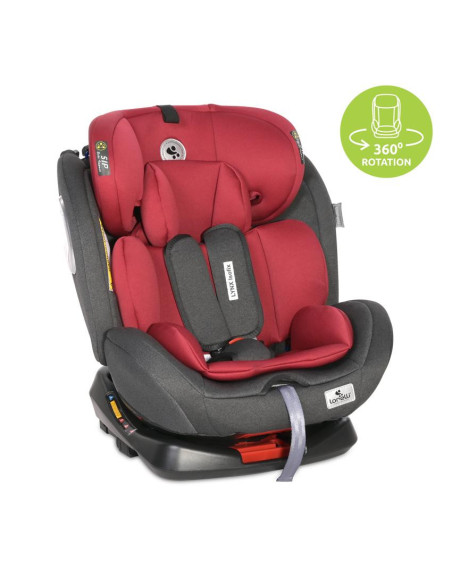 10071742340,Scaun auto, Lynx, Isofix, 0-36 Kg, rotativ 360 grade, Black & Red