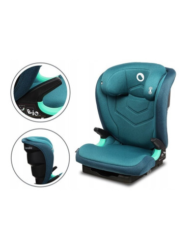 BN-LO-NEAL_GREEN_TURQUOISE,Lionelo - Scaun auto Neal Turquoise Spatar reglabil, Baza i-size, 15-36 Kg, cu Isofix, Conform cu sta