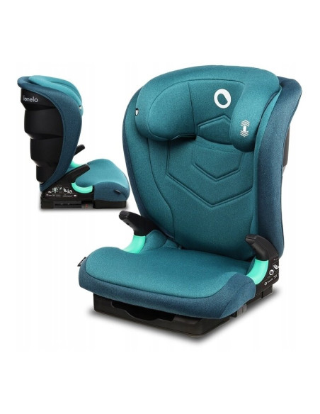 BN-LO-NEAL_GREEN_TURQUOISE,Lionelo - Scaun auto Neal Turquoise Spatar reglabil, Baza i-size, 15-36 Kg, cu Isofix, Conform cu sta