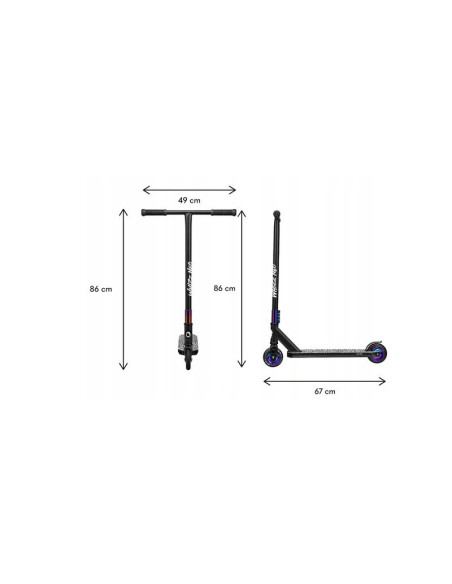 BN-LO-WHIZZ-NEO_BLACK_CARBON,Lionelo - Trotineta Whizz, Pentru Acrobatii, Rulmenti ABEC-9, Sistemul de compresie IHC 9, 20 - 100