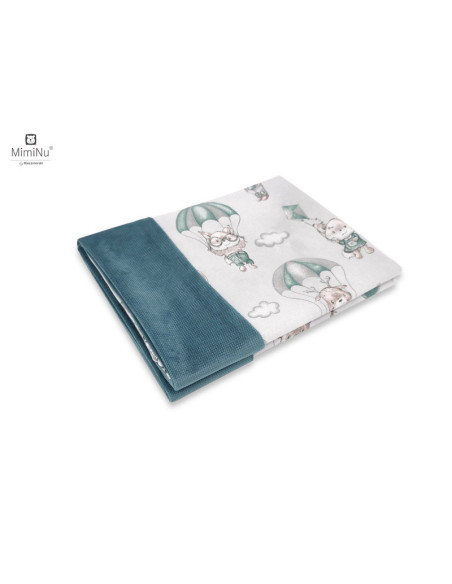 BN-6426972020701,MimiNu - Paturica pufoasa cu doua fete, Dimensiune 75x100 cm, Din tesatura de catifea si bumbac, Materiale cert