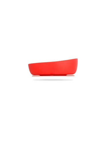 BN-CUP-30,Doidy - Bol inclinat cu ventuza, Din silicon, Fara BPA. Antialunecare, 3 luni+, Rosu