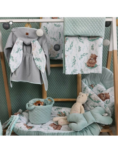 BN-6426972023207,MimiNu - Lenjerie patut 3 piese, Cu cearceaf 120x60 cm, Din bumbac certificat Oeko Tex Standard 100, Cu pilota  BN-6426972023207,MimiNu - Lenjerie patut 3 piese, Cu cearceaf 120x60 cm, Din bumbac certificat Oeko Tex Standard 100, Cu pilota