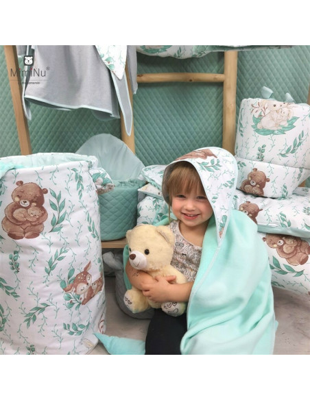 BN-6426972023207,MimiNu - Lenjerie patut 3 piese, Cu cearceaf 120x60 cm, Din bumbac certificat Oeko Tex Standard 100, Cu pilota  BN-6426972023207,MimiNu - Lenjerie patut 3 piese, Cu cearceaf 120x60 cm, Din bumbac certificat Oeko Tex Standard 100, Cu pilota