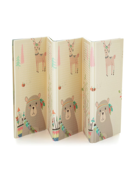 BN-435070,Petite&Mars - Covoras de joaca reversibil, Include geanta pentru transport, Pliabil si impermeabil, Non-toxic, 197 x 1