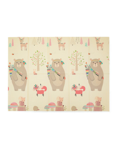 BN-435070,Petite&Mars - Covoras de joaca reversibil, Include geanta pentru transport, Pliabil si impermeabil, Non-toxic, 197 x 1