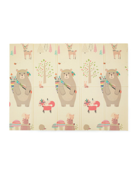 BN-435070,Petite&Mars - Covoras de joaca reversibil, Include geanta pentru transport, Pliabil si impermeabil, Non-toxic, 197 x 1