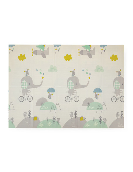 BN-435070,Petite&Mars - Covoras de joaca reversibil, Include geanta pentru transport, Pliabil si impermeabil, Non-toxic, 197 x 1