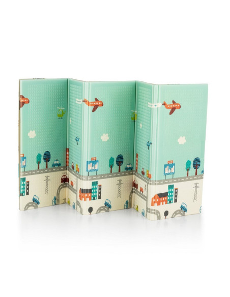 BN-435071,Petite&Mars - Covoras de joaca reversibil, Include geanta pentru transport, Pliabil si impermeabil, Non-toxic, 197 x 1