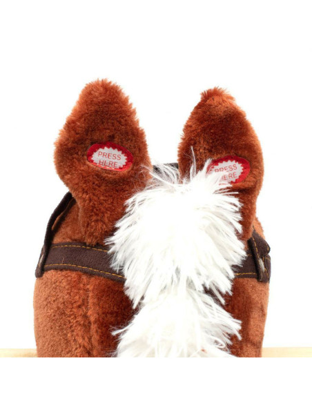 BN-46438,Calut balansoar din plus, Cu efecte de miscare a gurii si a cozii, Cu melodie de cowboy si efect de galop, Baby Mix, Ma