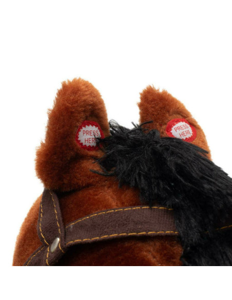 BN-46440,Calut balansoar din plus, Arthur, Cu efecte de miscare a gurii, Cu melodie de cowboy si efect de galop, Baby Mix, Maro 