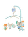 BN-49414,Carusel muzical pentru patut, Cu 5 jucarii din plus, Elephants and foxes, Baby Mix