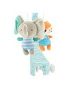 BN-49414,Carusel muzical pentru patut, Cu 5 jucarii din plus, Elephants and foxes, Baby Mix