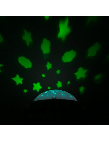 BN-42785,Carusel muzical pentru patut bebelusi, Cu proiectii, Cu melodii si sunete ale naturii, Cu 10 jucarii si ceas de jucarie