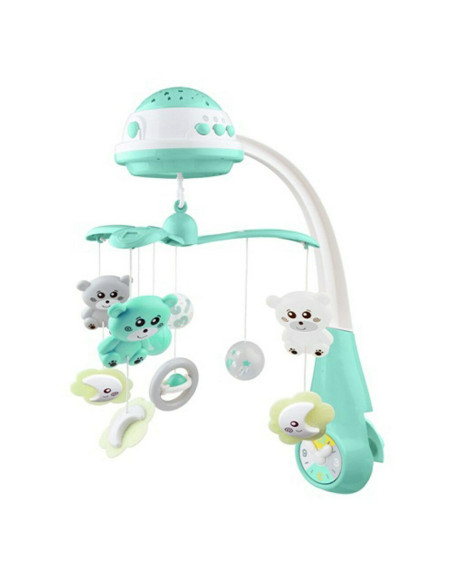 BN-42785,Carusel muzical pentru patut bebelusi, Cu proiectii, Cu melodii si sunete ale naturii, Cu 10 jucarii si ceas de jucarie