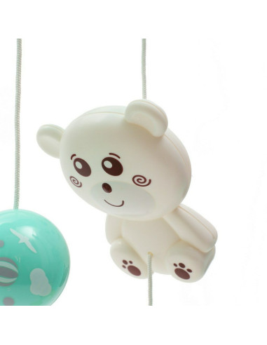 BN-42785,Carusel muzical pentru patut bebelusi, Cu proiectii, Cu melodii si sunete ale naturii, Cu 10 jucarii si ceas de jucarie