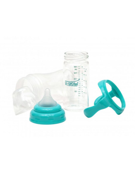 Biberon din Sticla 180 ml Gat Larg U-GROW A-1077,A-1077