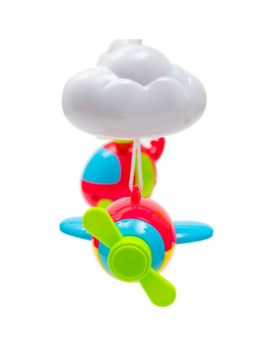 BN-38648,Carusel muzical pentru patut bebelusi, Cu proiectii, Cu 107 melodii si sunete ale naturii, Cu 4 jucarii, Baby Mix, Blue