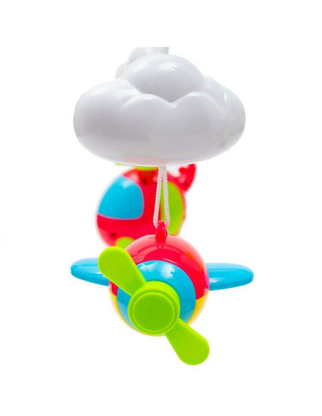 BN-38648,Carusel muzical pentru patut bebelusi, Cu proiectii, Cu 107 melodii si sunete ale naturii, Cu 4 jucarii, Baby Mix, Blue