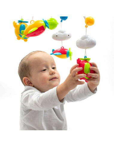 BN-38648,Carusel muzical pentru patut bebelusi, Cu proiectii, Cu 107 melodii si sunete ale naturii, Cu 4 jucarii, Baby Mix, Blue