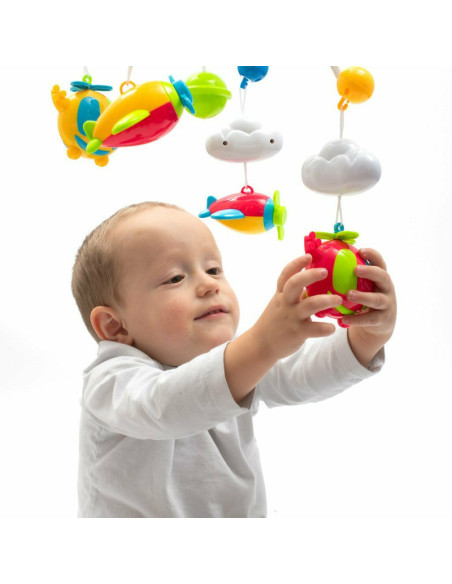 BN-38648,Carusel muzical pentru patut bebelusi, Cu proiectii, Cu 107 melodii si sunete ale naturii, Cu 4 jucarii, Baby Mix, Blue