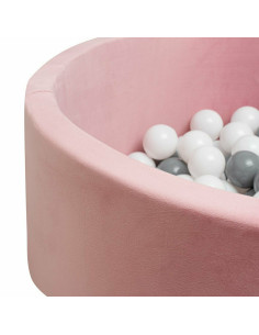 BN-52585,Piscina uscata cu 150 de bile (Alb, gri), Din tesatura fina cu certificare Oeko-Tex Standard 100, Dimensiune 83 x 83 x  2