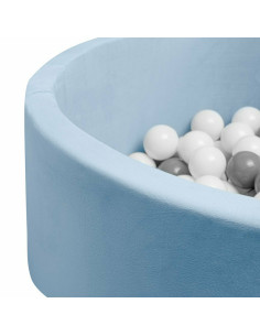 BN-52587,Piscina uscata cu 150 de bile (Alb, gri), Din tesatura fina cu certificare Oeko-Tex Standard 100, Dimensiune 83 x 83 x  2