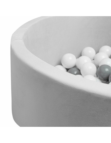 BN-52588,Piscina uscata cu 150 de bile (Alb, gri), Din tesatura fina cu certificare Oeko-Tex Standard 100, Dimensiune 83 x 83 x 