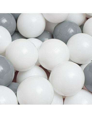 BN-52588,Piscina uscata cu 150 de bile (Alb, gri), Din tesatura fina cu certificare Oeko-Tex Standard 100, Dimensiune 83 x 83 x 