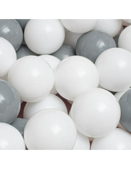 BN-52588,Piscina uscata cu 150 de bile (Alb, gri), Din tesatura fina cu certificare Oeko-Tex Standard 100, Dimensiune 83 x 83 x 