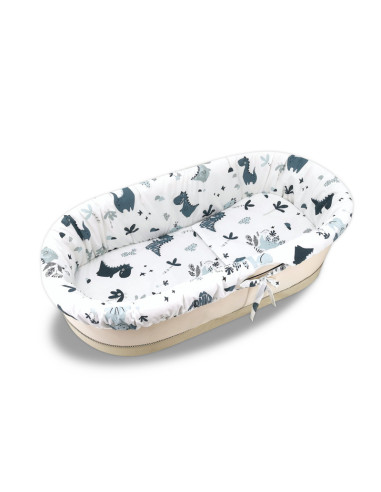 BN-6426972023184,MimiNu - Set pentru landou/cosulet, Cu protectie, saltea si pernuta, Din bumbac certificat Oeko Tex Standard 10