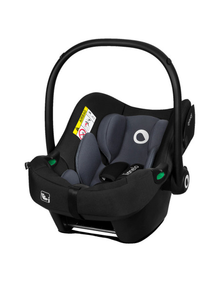 BN-LO-ASTRID_I-SIZE_BLACK_GREY,Lionelo - Soica auto i-Size Astrid, 0-13 Kg, 40-87 cm, Cu maner si capotina reglabile, Cu protect