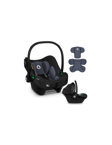 BN-LO-ASTRID_I-SIZE_BLACK_GREY,Lionelo - Soica auto i-Size Astrid, 0-13 Kg, 40-87 cm, Cu maner si capotina reglabile, Cu protect