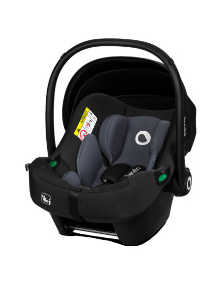 BN-LO-ASTRID_I-SIZE_BLACK_GREY,Lionelo - Soica auto i-Size Astrid, 0-13 Kg, 40-87 cm, Cu maner si capotina reglabile, Cu protect
