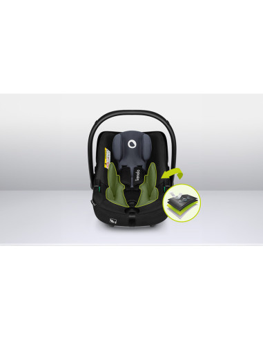 BN-LO-ASTRID_I-SIZE_BLACK_GREY,Lionelo - Soica auto i-Size Astrid, 0-13 Kg, 40-87 cm, Cu maner si capotina reglabile, Cu protect