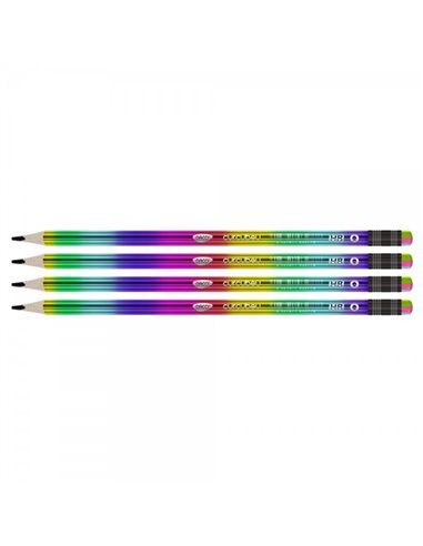 CG108,Creion HB cu radiera DACO, Curcubeu