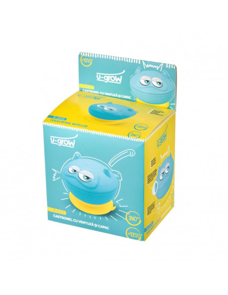 Bol cu ventuza si capac 340 ml A-1121,A-1121