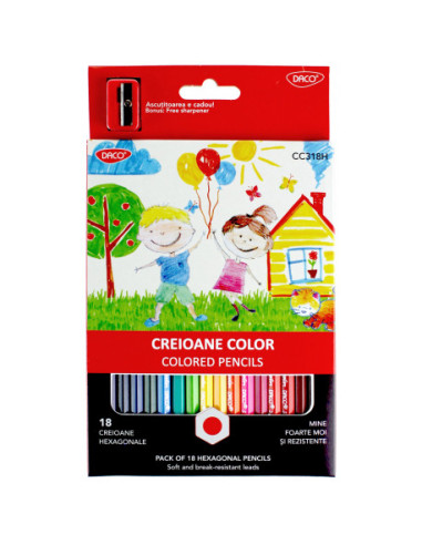 CC318,Creion color 18 culori DACO cc318